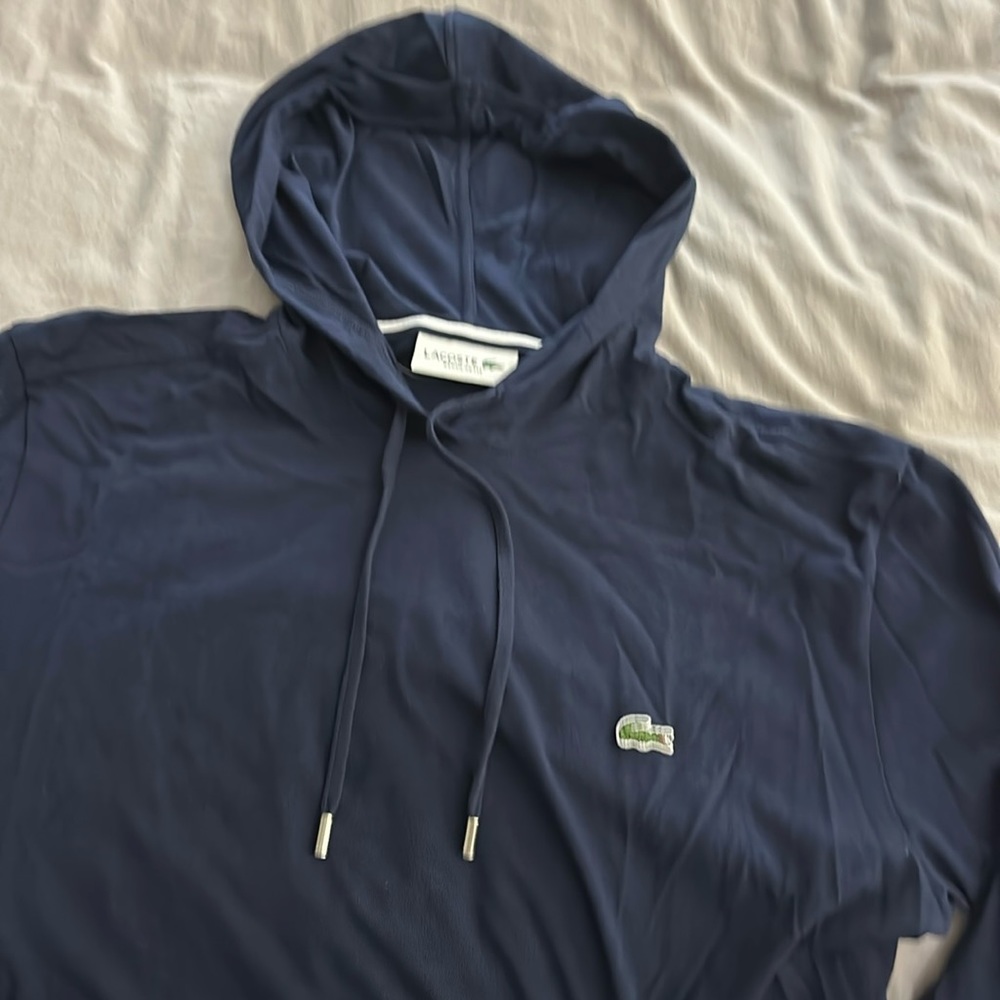 Lacoste Men’s Cotton T-shirt hoodie size S Navy color- French size 3